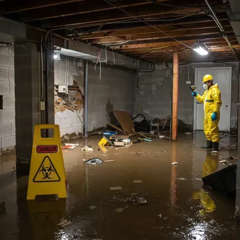 Flooded Basement Electrical Hazard in Midway, LA Property